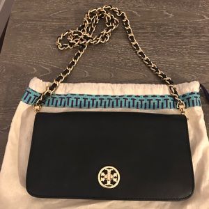 Tory Burch Robinson Leather wallet on a chain